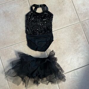 Weissman Black Sequin Dance Costume